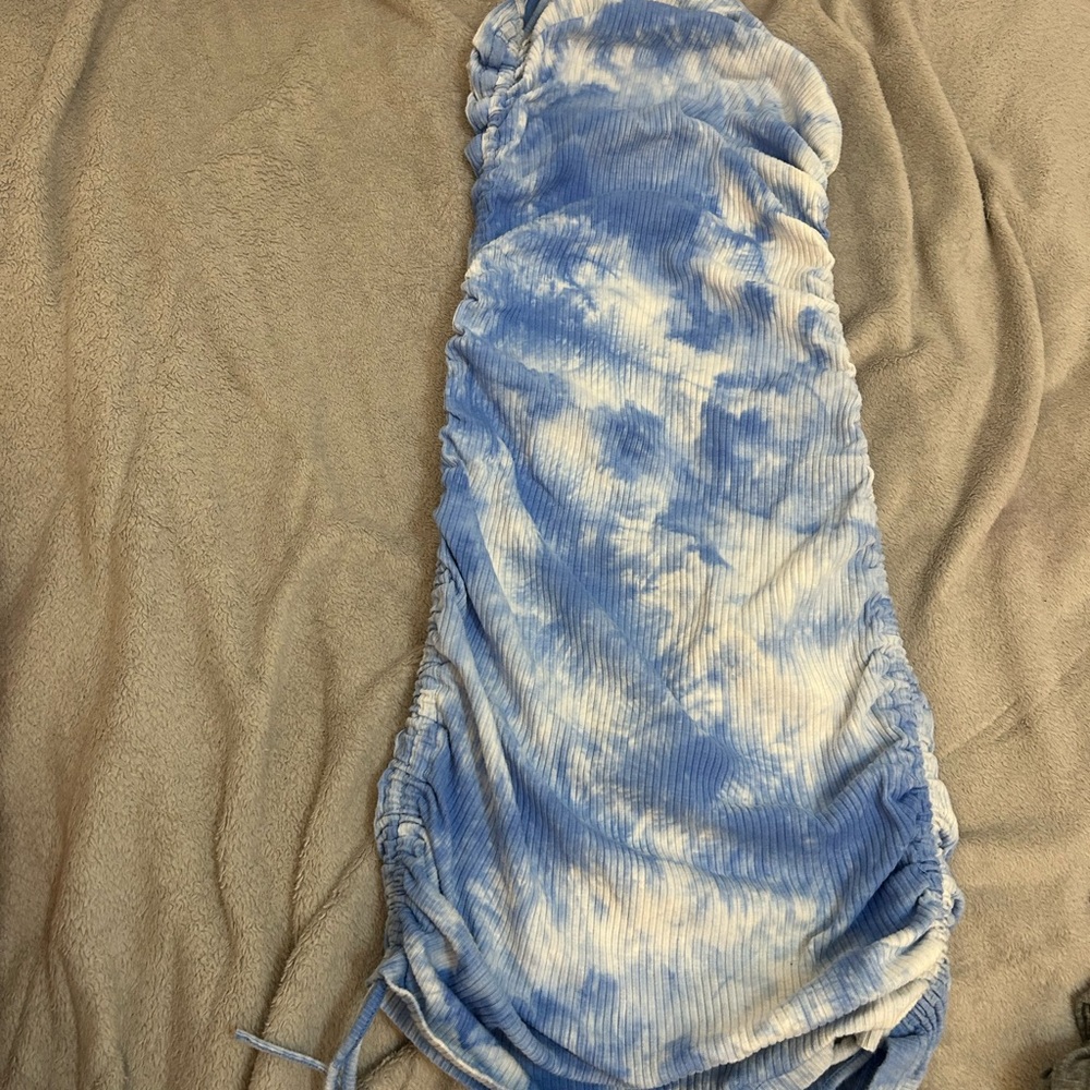 Mystique Boutique Blue and White Asymmetrical Dress